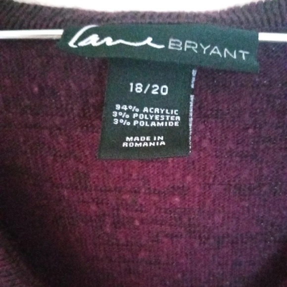 Lane Bryant Women's Burgundy Sweater Knit Sparkly Long Sleeve Dress Size 18/20 - Picture 8 of 8